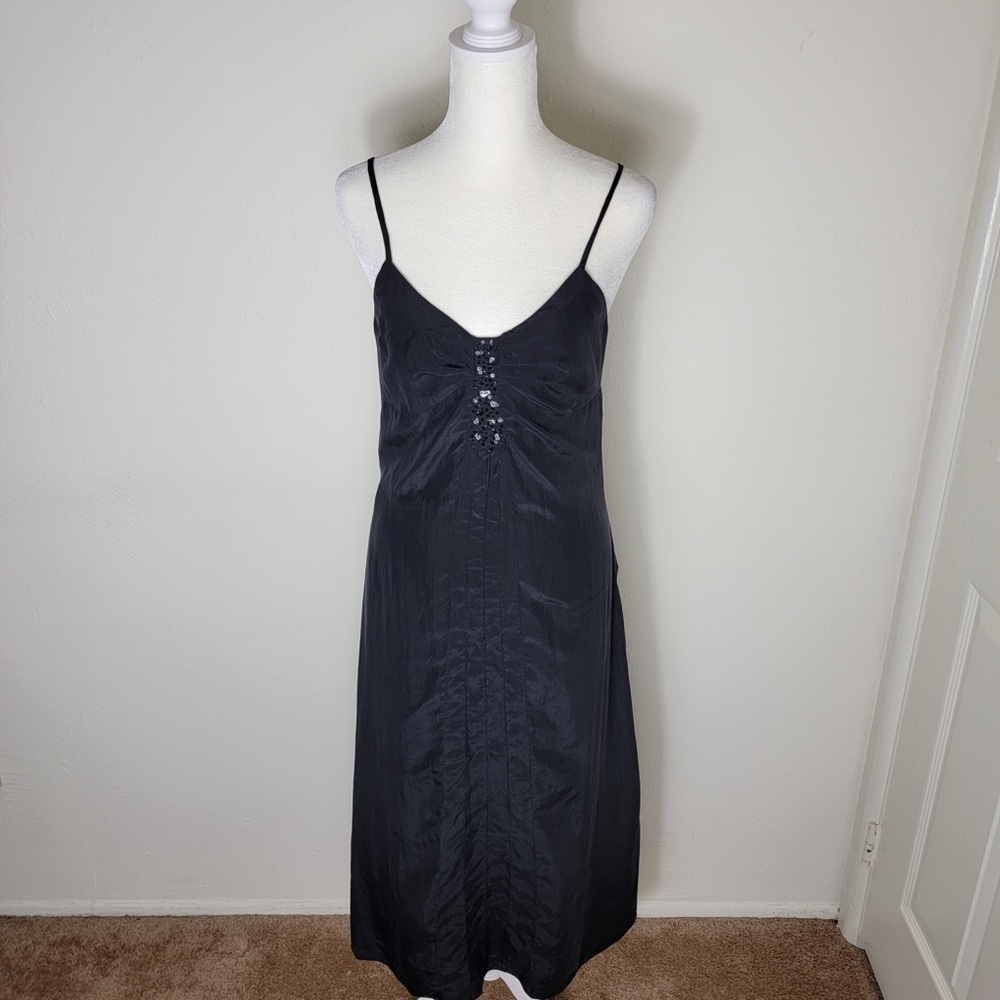 LeFull black silk dress S